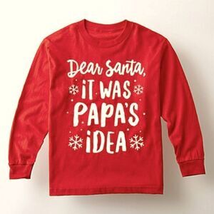 Live And Tell|  'Dear Santa it Was Papa's Idea' Long-Sleeve Tee Youth Lg